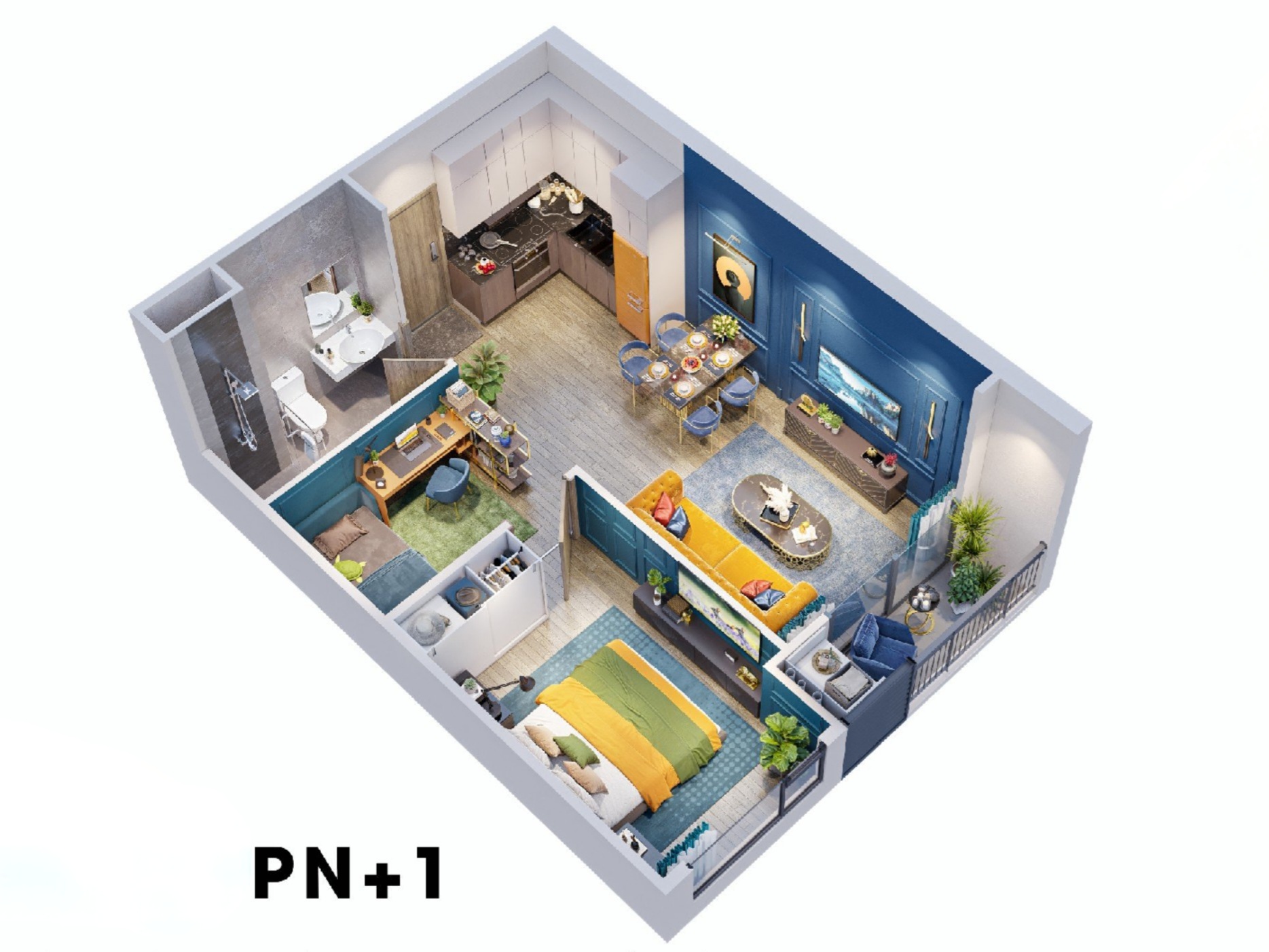 Căn hộ 1 phòng ngủ