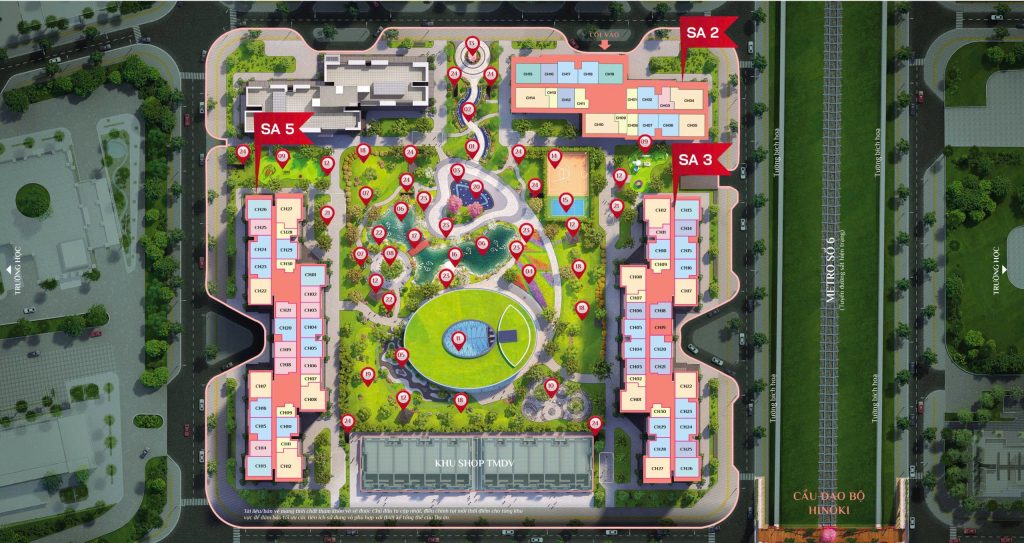 Mặt bằng tổng thể phân khu The Sakura